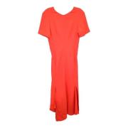 Fabric dresses Victoria Beckham , Orange , Dames