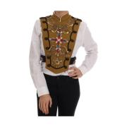 Kristallen Kruis Geel-Zwarte Vest Dolce & Gabbana , Multicolor , Dames