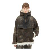 Anorak jas van gecoate jacquard denim Diesel , Brown , Heren