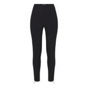 Rechte elastische crêpe broek met rits Elisabetta Franchi , Black , Da...