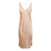 Elegante Robe Jurken Collectie Saint Laurent , Beige , Dames