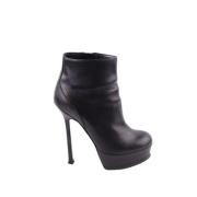 Pre-owned Leather boots Saint Laurent Vintage , Black , Dames