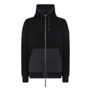 Zwarte hoodie met rits en zakken Duno , Black , Heren