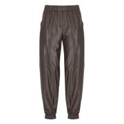 Bruine Elastische Taille Broek met Zakken Antonelli Firenze , Brown , ...