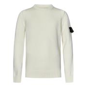 Witte Wollen Blend Sweatshirt Aw24 Stone Island , White , Heren