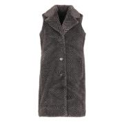 Geometrisch Patroon Nep Bont Vest RRD , Gray , Dames