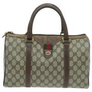 Pre-owned Leather travel-bags Gucci Vintage , Beige , Dames