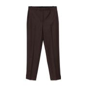 Flanel High-Waist Tapered Broek Theory , Brown , Dames