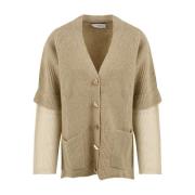 Bruine Cardigan Sweater Model Mgkd07048 Akep , Brown , Dames