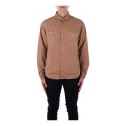 Logo Zijkant Shirt met Zakken Carhartt Wip , Brown , Heren