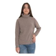 Turtle Neck Pullover met kabelbreisel Roy Roger's , Beige , Dames