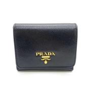 Pre-owned Leather wallets Prada Vintage , Black , Dames