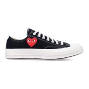 Zwarte Heart Low Top Sneakers Comme des Garçons Play , Black , Dames