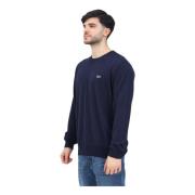 Blauwe Crew Neck Sweater Lacoste , Blue , Heren