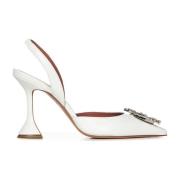 Witte Kristalversierde Pumps Amina Muaddi , White , Dames