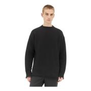 Frayed Crewneck Wollen Trui Jil Sander , Black , Heren