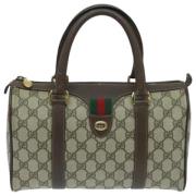 Pre-owned Leather travel-bags Gucci Vintage , Beige , Dames