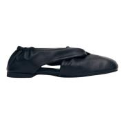 Zwarte leren balletflats Alohas , Black , Dames