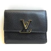 Pre-owned Leather wallets Louis Vuitton Vintage , Black , Dames