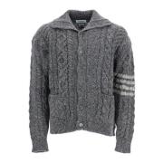 Mohair Kabelgebreide Vest Thom Browne , Gray , Heren