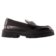 Leather flats Versace , Black , Dames