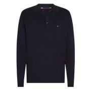 Pima ORG CTN Cashmere LS Polo Tommy Hilfiger , Blue , Heren