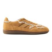 Tb.490 Gehaakte Honing Leren Sneakers Alohas , Yellow , Dames