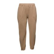 Beige Katoenen Sweatpants met Logopatch Bluemarble , Beige , Heren