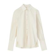 Poplin Boxy Shirt in Creme Mark Kenly Domino Tan , Beige , Dames