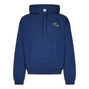 Blauwe Krokodil Badge Hoodie Lacoste , Blue , Heren