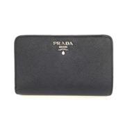 Pre-owned Leather wallets Prada Vintage , Blue , Dames