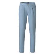 Geplooide Linnen Chino Broek Meyer , Blue , Heren