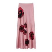 Bloemen Satijnen Maxi Rok Pinko , Multicolor , Dames