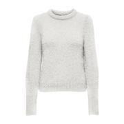 Glitter Puff O-Neck Gebreide Trui Only , Gray , Dames