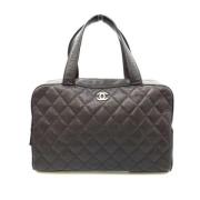 Pre-owned Leather handbags Chanel Vintage , Brown , Dames