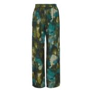 Flowy high-waisted full-length broek b.young , Green , Dames