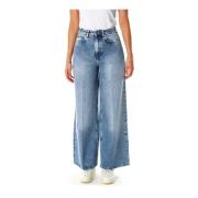 Wide Leg High Waist Jeans Pepe Jeans , Blue , Dames