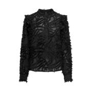 Ruches top in zwart Only , Black , Dames