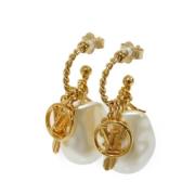 Pre-owned Plastic earrings Louis Vuitton Vintage , White , Dames