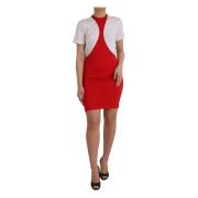 Rode Nylon Bodycon Mini Jurk Dolce & Gabbana , Red , Dames