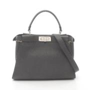 Pre-owned Leather fendi-bags Fendi Vintage , Gray , Dames