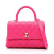 Pre-owned Leather chanel-bags Chanel Vintage , Pink , Dames