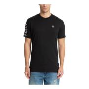 Gestreept T-shirt met Logodetail Philipp Plein , Black , Heren