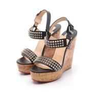 Pre-owned Leather sandals Christian Louboutin Pre-owned , Black , Dame...