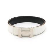 Pre-owned Leather belts Hermès Vintage , White , Dames