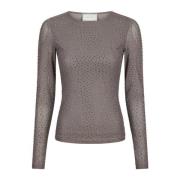 Zilveren Steen Mesh Blouse Neo Noir , Gray , Dames