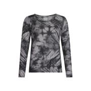 Mesh T-shirt met Print Grijs IN Front , Black , Dames