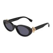 Elegante Ovale Zonnebril Fendi , Black , Unisex