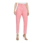 Roze boyfriend jeans met monogram Balmain , Pink , Dames