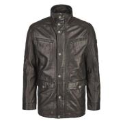 Heren Leren Parka Jas Budavid Bugatti , Black , Heren